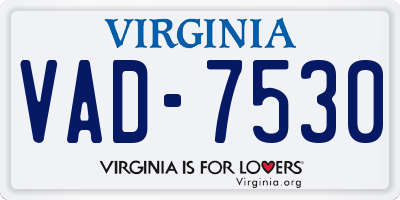 VA license plate VAD7530