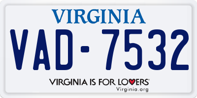VA license plate VAD7532