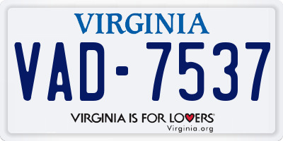VA license plate VAD7537