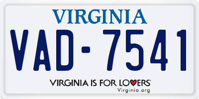 VA license plate VAD7541