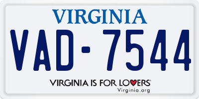 VA license plate VAD7544