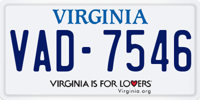 VA license plate VAD7546
