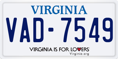 VA license plate VAD7549