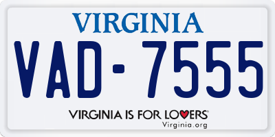 VA license plate VAD7555