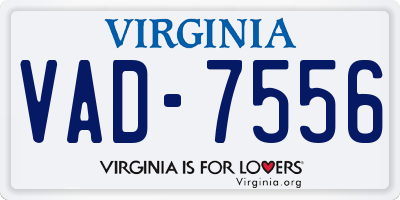 VA license plate VAD7556