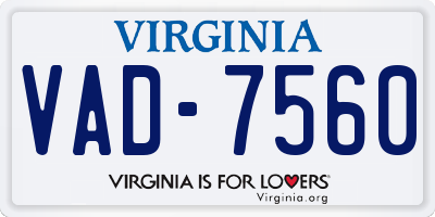 VA license plate VAD7560