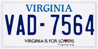VA license plate VAD7564
