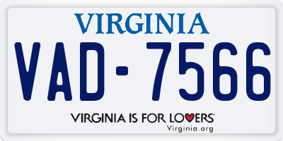 VA license plate VAD7566