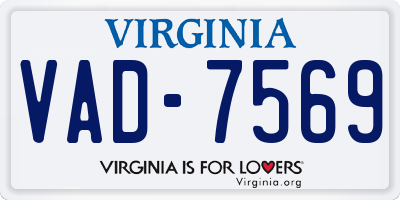 VA license plate VAD7569