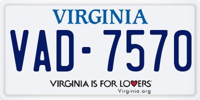 VA license plate VAD7570