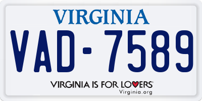 VA license plate VAD7589