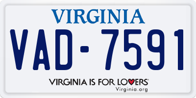 VA license plate VAD7591