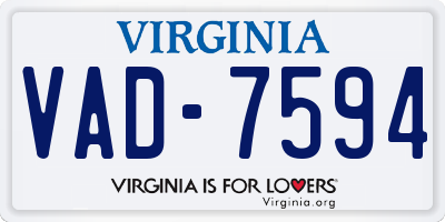 VA license plate VAD7594
