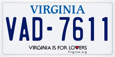 VA license plate VAD7611