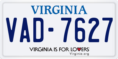 VA license plate VAD7627