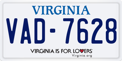 VA license plate VAD7628