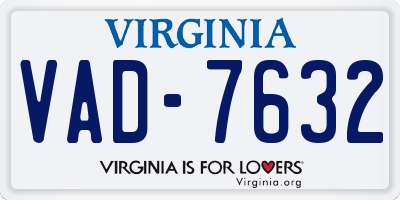 VA license plate VAD7632