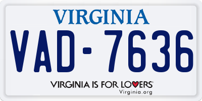 VA license plate VAD7636