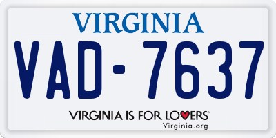 VA license plate VAD7637