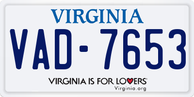 VA license plate VAD7653