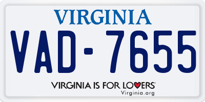 VA license plate VAD7655