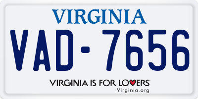 VA license plate VAD7656