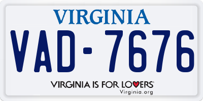 VA license plate VAD7676