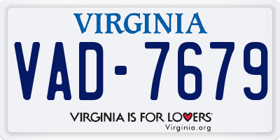 VA license plate VAD7679
