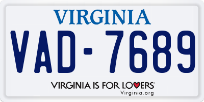 VA license plate VAD7689