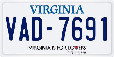 VA license plate VAD7691
