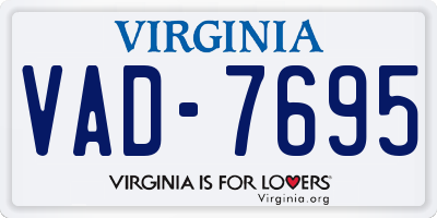 VA license plate VAD7695