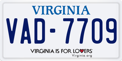 VA license plate VAD7709