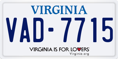 VA license plate VAD7715
