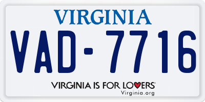 VA license plate VAD7716