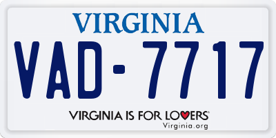 VA license plate VAD7717