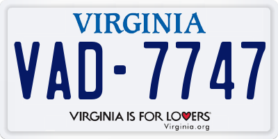 VA license plate VAD7747