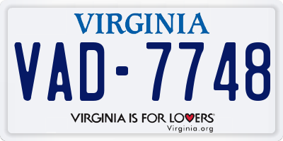 VA license plate VAD7748