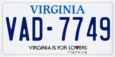 VA license plate VAD7749