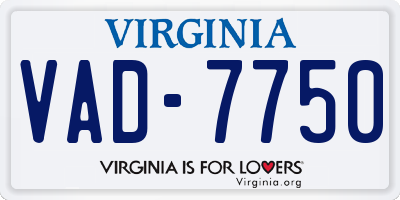 VA license plate VAD7750
