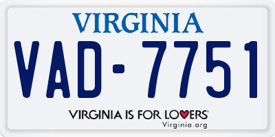 VA license plate VAD7751