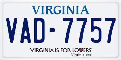 VA license plate VAD7757