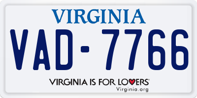 VA license plate VAD7766