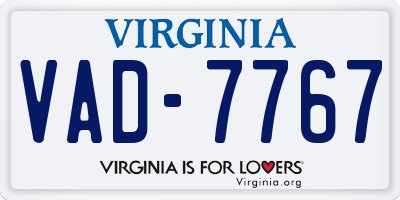 VA license plate VAD7767