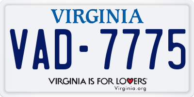VA license plate VAD7775