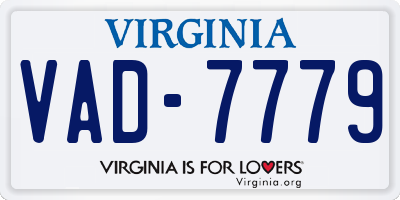 VA license plate VAD7779
