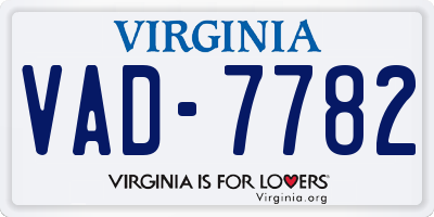 VA license plate VAD7782