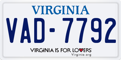 VA license plate VAD7792