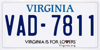 VA license plate VAD7811
