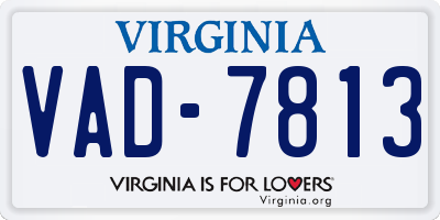 VA license plate VAD7813