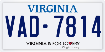 VA license plate VAD7814